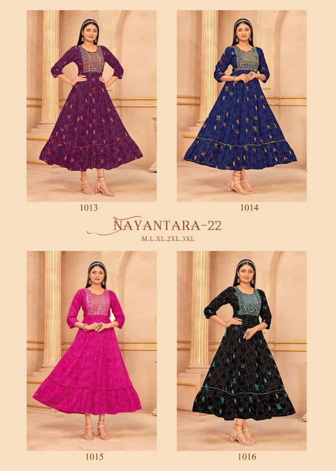 Banwery Nayanthara 22 Festive Wear Wholesale Embroidery Anarkali Kurtis
